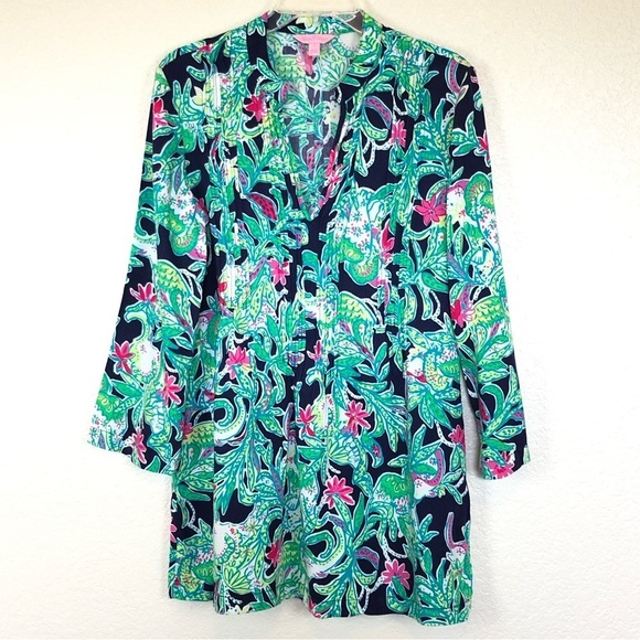 Lilly Pulitzer Sarasota Trunk Show Pintuck Tunic Top size Small - Picture 1 of 9